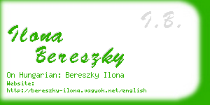 ilona bereszky business card